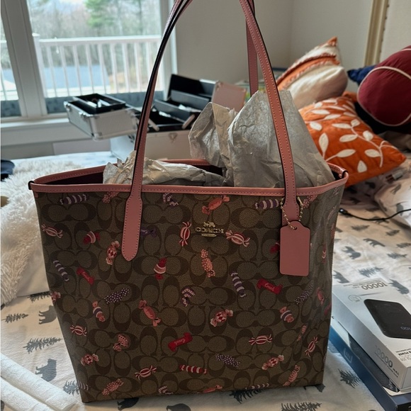 Coach Pink and Brown Tote Bag - Picture 13 of 14